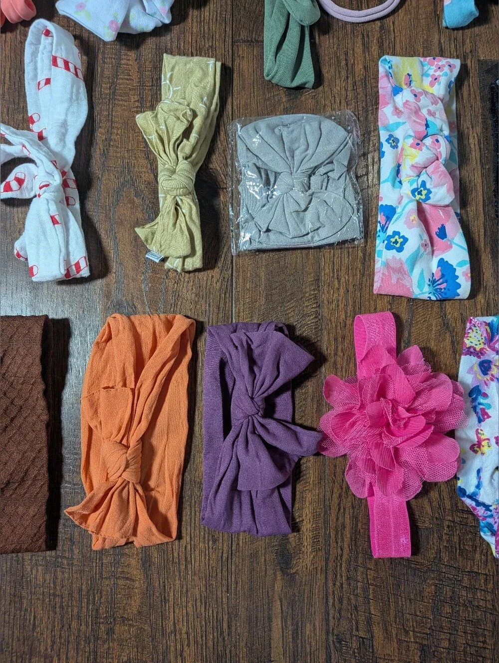 Lot Of 25 Baby Girl Bow Headbands Soft Stretch Hair Infant